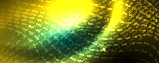 Fototapeta premium Shiny neon vector wave line abstract background, motion concept