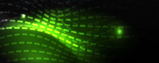 Obraz premium Smoky glowing waves in the dark. Dark abstract background with neon color light and wavy lines. Vector