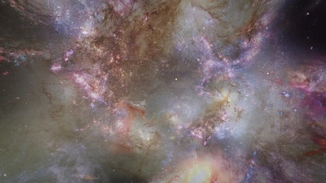 Fly Through In Galaxy is motion footage for scientific films and cinematic in space. Also good background for scene and titles, logos.