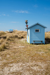 Colorful beach huts with clouds in background. Falsterbo, sweden