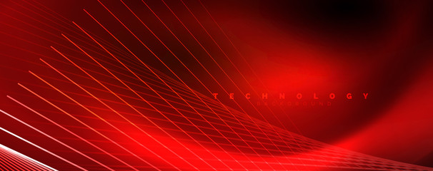 Shiny color neon light with lines, abstract wallpaper, shiny motion, magic space light. Techno abstract background