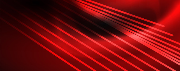 Shiny color neon light with lines, abstract wallpaper, shiny motion, magic space light. Techno abstract background
