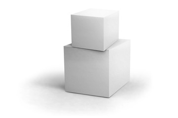 Design concept - abstract geometric real plastic cube. 3d illustration