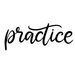 Black and white lettering vector illustration