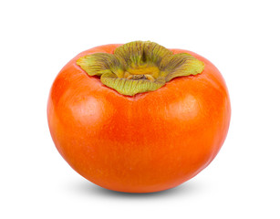 fresh ripe persimmons isolated on white background. full depth of field