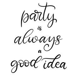 Black and white lettering vector illustration