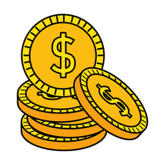 coins cash money dollars icon