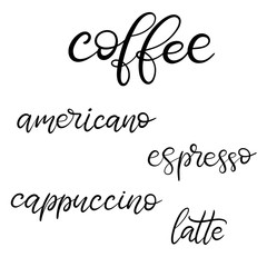 Black and white lettering vector illustration