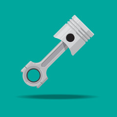 Engine piston vector flat design.