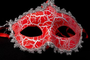masquerade masks red on a black background