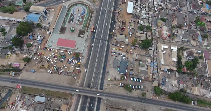 Circle Interchange or overhead in Ghana, Africa, Kwame Nkrumah Circle