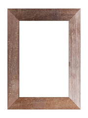 Brown wood frame isolated on white background. Object with clipping path