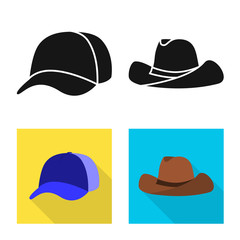 Vector design of clothing and cap icon. Set of clothing and beret stock vector illustration.