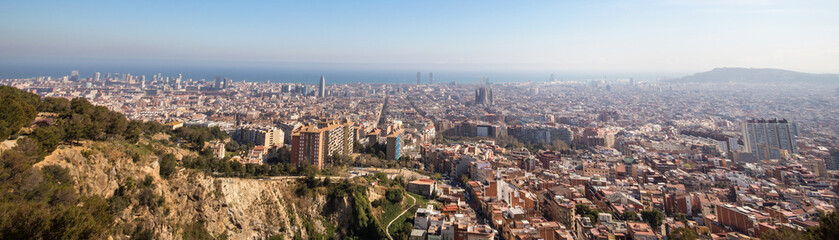 Fototapeta na wymiar cityscape barcelona spain from above panoramic view