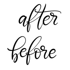 Black and white lettering vector illustration