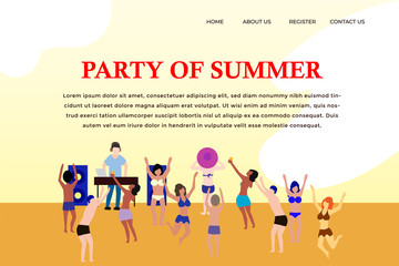 Landing Page people party summer