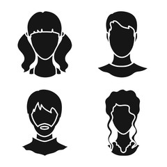 Vector design of character and profile logo. Collection of character and dummy stock symbol for web.