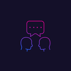 debate, dialogue, vector linear icon