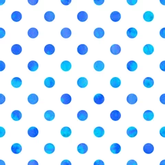 Tapeten Polka Dot nahtlose Texture.Blue Aquarell Kreise. © Mariia