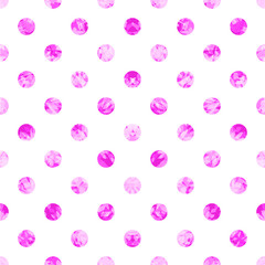Pink Polka Dot Seamless pattern. White background.