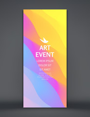 Art event invitation template. Abstract background with dynamic effect. Vector illustration for promotions or presentations.