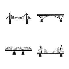 Vector illustration of construct and side symbol. Collection of construct and bridge vector icon for stock.