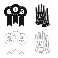 Vector illustration of equipment and riding icon. Set of equipment and competition stock symbol for web.