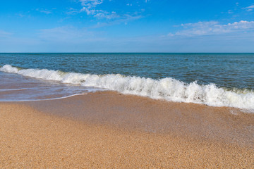 Beach and sea with azure water, summer relax