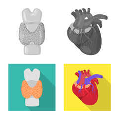 Isolated object of biology and scientific sign. Set of biology and laboratory stock vector illustration.