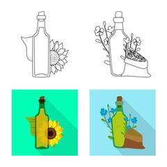 Vector illustration of healthy  and vegetable  logo. Collection of healthy  and agriculture vector icon for stock.