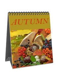 Obraz premium Tischkalender, Herbst, Früchte und Pflanzen