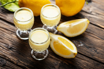 Traditional Italian liguore with lemon