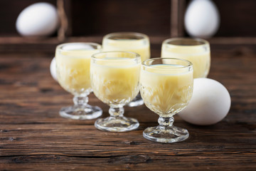 Traditional Italian liquor Vov with eggs