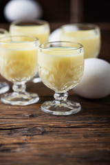Traditional Italian liquor Vov with eggs