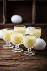 Traditional Italian liquor Vov with eggs