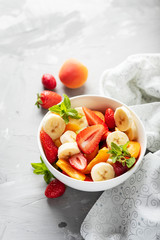 Bowl of healthy fresh fruit salad
