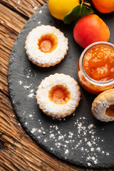 Homemade cookeis with apricot jam