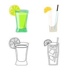 Vector illustration of cafe and Latin symbol. Set of cafe and national stock symbol for web.
