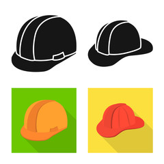 Vector design of clothing and cap symbol. Set of clothing and beret stock vector illustration.