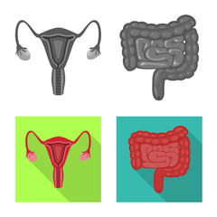 Isolated object of biology and scientific symbol. Collection of biology and laboratory stock vector illustration.