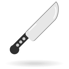 flat icon of sharp kitchen knife for meat