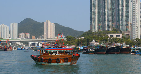 Obraz premium Hong Kong harbor port in aberdeen