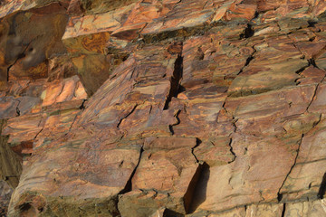 Detail of cliffs at Strangles Beach North Cornish Coast