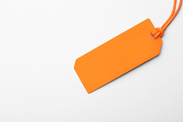 Cardboard tag with space for text on white background