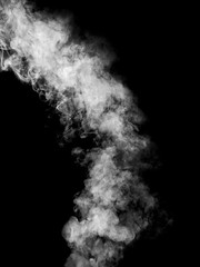 white smoke isolated, abstract powder, water spray on black background.
