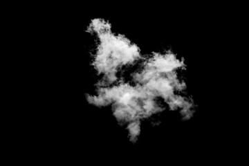 White cloud, Fluffy texture , Abstract, isolated on black background