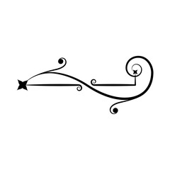 Decorative swirl border ornament, Victorian wedding design frame - Vector