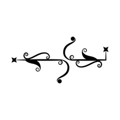 Decorative swirl border ornament, Victorian wedding design frame - Vector