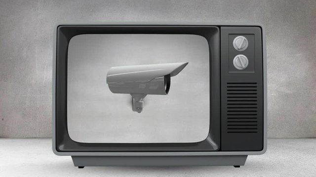 Television showing security camera