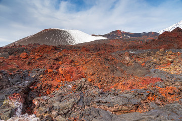 Naklejka premium Volcanic massive, one of the volcanic complex on the Kamchatka, Russia.